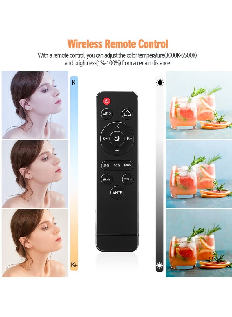 مصباح إضاءة LED للتصوير الفوتوغرافي بقوة 105 وات مع جهاز تحكم عن بُعد، درجة حرارة لون قابلة للتعديل من 3000 كلفن إلى 5500 كلفن، قابل للتعتيم، 3 ألوان، مقبس E27، لإضاءة الاستوديو، صندوق الضوء، التصوير الفوتوغرافي والفيديو - view 3